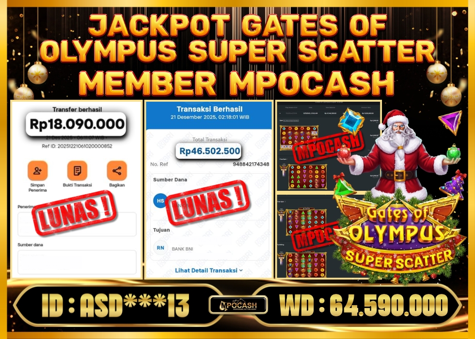 MPOCASH JACKPOT GATES OF OLYMPUS SUPER SCATTER
